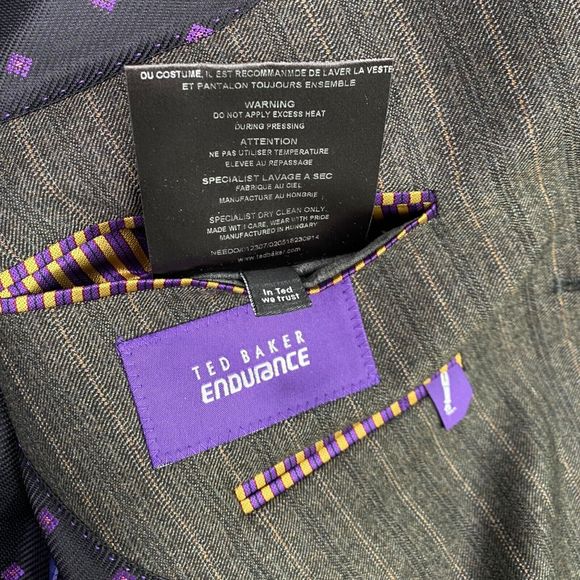 Ted Baker London Men's 42L Endurance Wool Striped Blazer Sport Jacket Brown - Picture 13 of 16